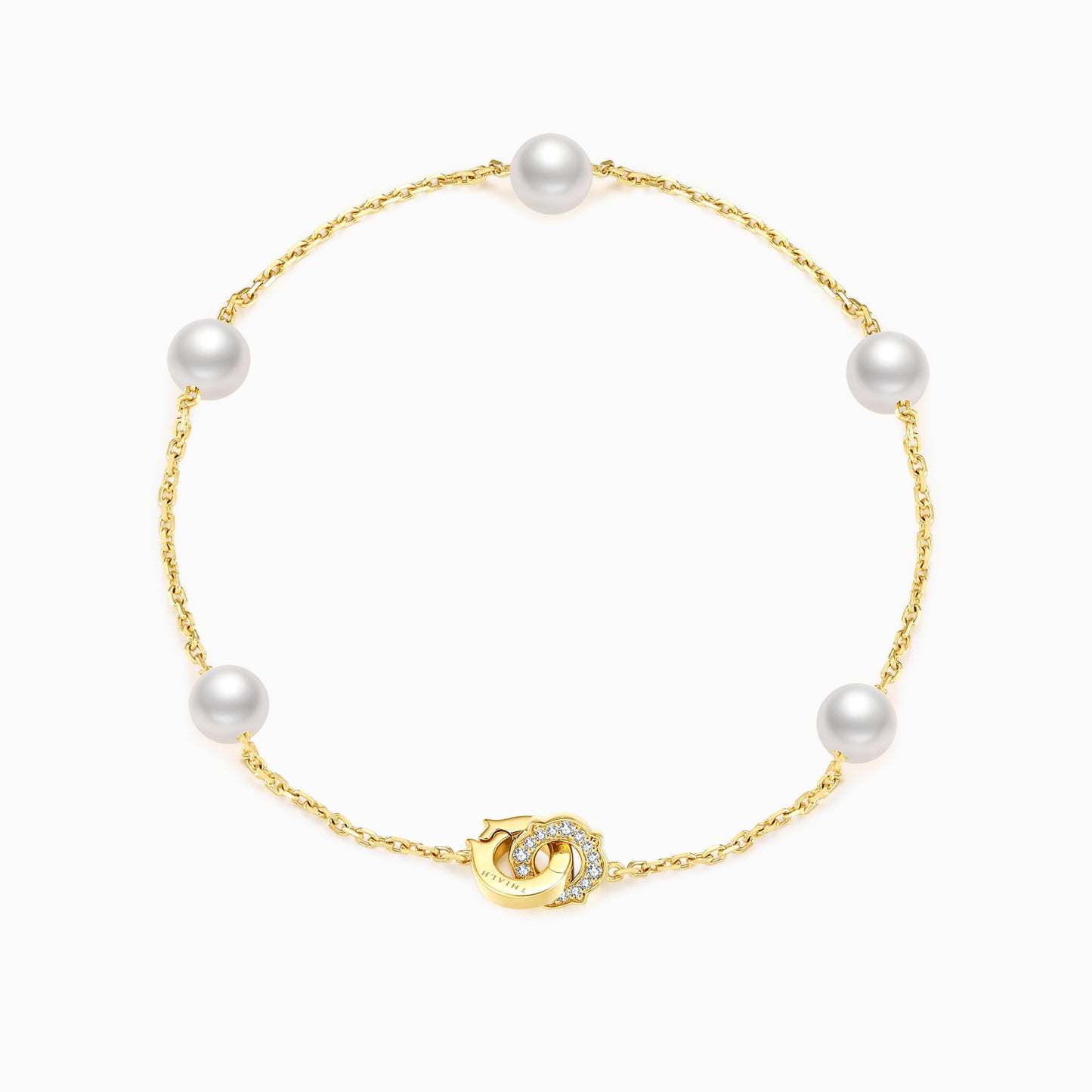 18ct White Gold Akoya Pearl Bracelet Pearl Size 8.5 x 9mm - Gemstones from  Ray & Scott Limited UK